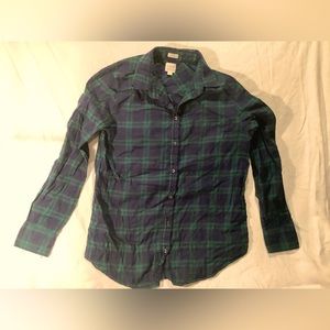 Autumn Special!  J. Crew Boy Fit Black Watch Plaid Flannel Shirt. Size Small